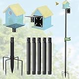 79-Inch Birdhouse Pole Stand, Heavy Duty Metal Bird House...