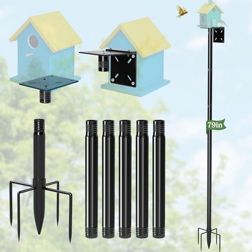 79-Inch Heavy Duty Metal Birdhouse Pole Stand