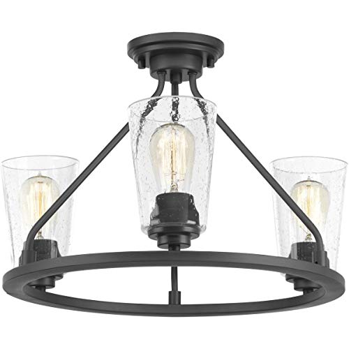 Progress Lighting Debut Collection Three-Light Semi-Flush Convertible Black #TOP6