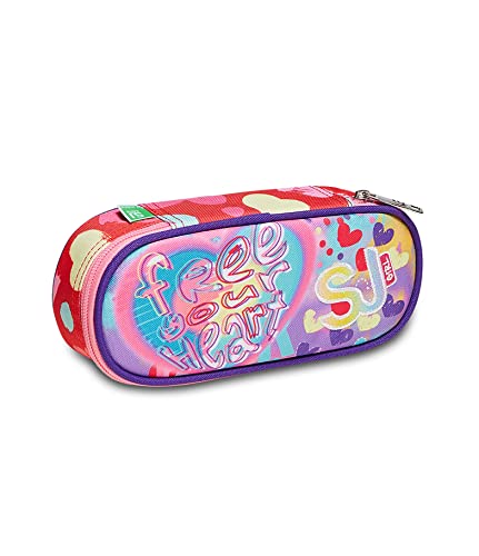 SJ GANG STYLE JAM GANG Portapenne Scuola - Round Plus con elastici porta penne - Wondrous Girl Bambina - Rosa