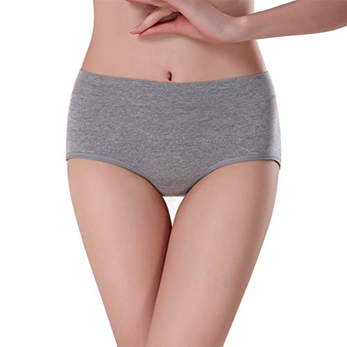 Image of Womens Underwear,Cotton Mid Waist No Muffin Top Full Coverage Brief Ladies Panties Lingerie Undergarments for Women Multipack