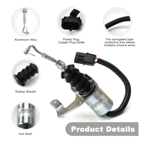 Solénoïde de coupure de carburant 24V SA-3742-12 pour matériel de chantier - 7