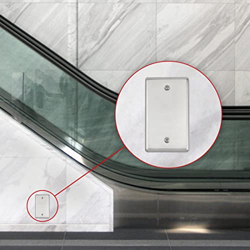 Maxxima 10 Pack 1 Gang Blank Device Outlet Wall Plate Cover, Stainless Steel, Standard Size Blank Unused Outlet Covers (Pack Of 10) #TOP5