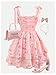 Floerns Girl's Floral Tie Shoulder Cami Dress Ruched Layered Ruffle Hem Short Dresses Pink 11Y