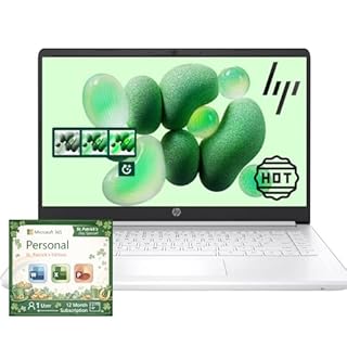 HP Home and Student Essential Laptop with Microsoft 365-1.1TB Storage - 8GB RAM - Intel Inside | Anti-Glare Display, 64GB SSD and 1TB Cloud Storage, Fast Charge and 12hrs Battery, no Mouse