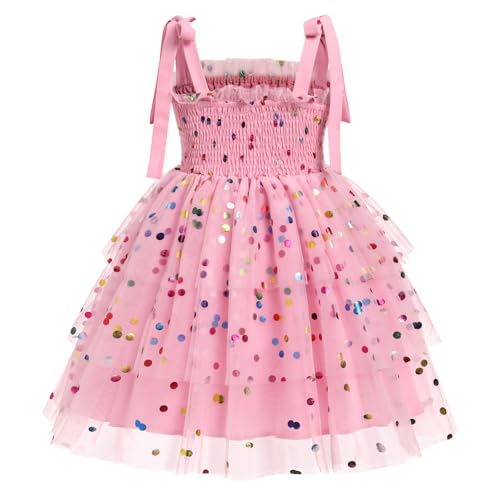 ODASDO Flower Girl Dress Kids Spaghetti Strap Tie Shoulder Smocked A-line Tutu Tulle Tiered Dress Special Occasion Dresses2