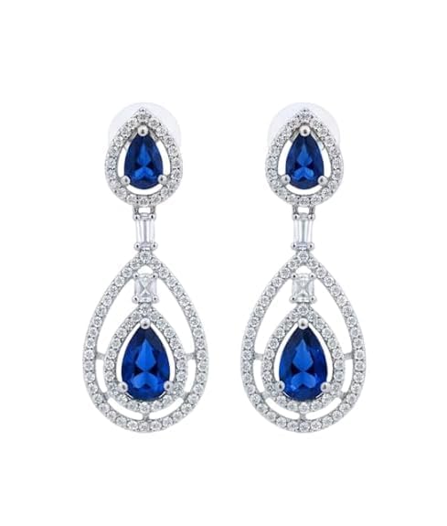 SHREEPRADA Teardrop Crystal Dangle Earrings for Women – Colorful Diamond-Look Long Drop Earrings, Elegant Statement Jewell... - Review, Price and Buying Guide