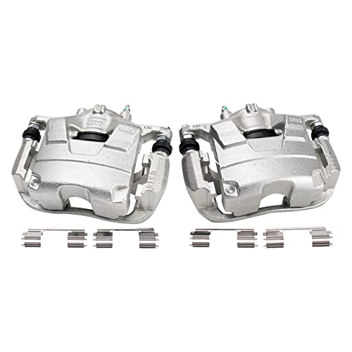 Image of TRQ Front Driver and Passenger Side Brake Caliper Set Caliper Brackets Hardware Compatible with 13-17 Buick Encore 12-17 Verano 14-15 Chevrolet Cruze L4 2.0L Diesel 15-17 Trax 11-15 Volt