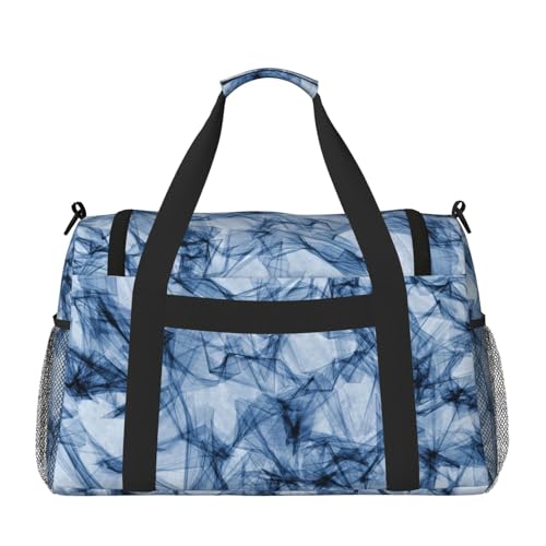 Dark Blue Marble Foldable Travel Duffel Bag Tote Carry On Luggage Bag For Weekend Getaways, For Spontaneous Trips2