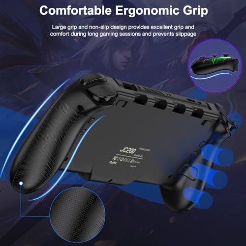 Switch Controllers for Nintendo Switch Accessories,Upgrade Hall Effect Switch Wireless Controller, One-Piece Switch Joypad for Handheld Mode with RGB Light/Battery for Super Nintendo Accessories - Thumbnail 4