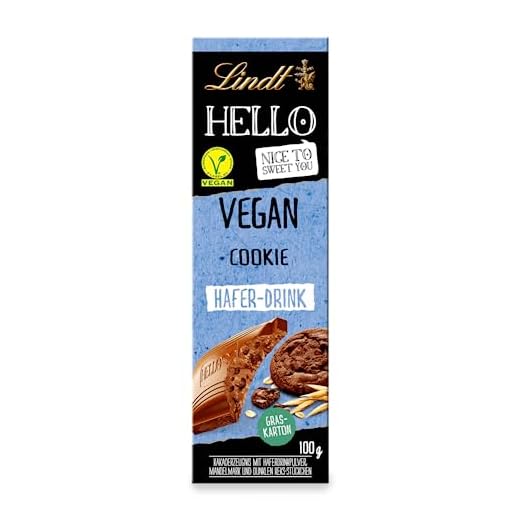 Lindt HELLO Vegan - Cookie - Chokladkaka, 100g - Innovativ smaksensation utan mjölk från Lindt choklad