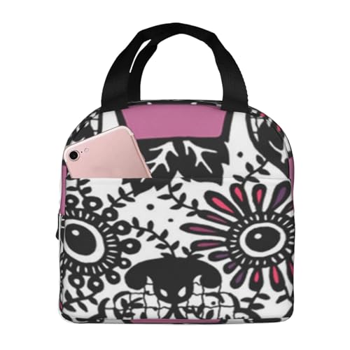 断熱ランチバッグ 大容量 防水 熱漏れ防止 スタイリッシュで丈夫 仕事、学校、アウトドア活動に便利 男女兼用 (デイ フレンチブルドッグ シュガースカル フレンチー かわいい犬 デッド)
