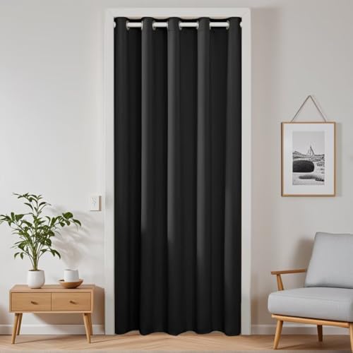 唐土工房 間仕切りカーテン 断熱防寒 のれん おしゃれ 遮光1級 北欧 暖簾 170cm丈 幅140cm アコーディオン 間仕切り ロング 突っ張り棒 仕切り ハトメ型 厚手 無地 目隠し 取付簡単 高密度 遮像 防音 保温 防水防カビ ドアカーテン キッ