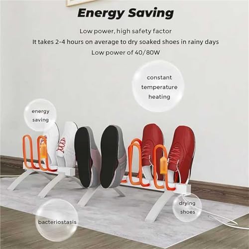 Silent Boot Dryer & Warmer, 2/4 Pair Shoe Dryer for Work & Outdoor Boots, Fast & Efficient Drying, Heats to 45-55°C, Perfect for Leather & Cloth Shoes