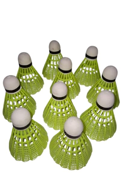 SYS Nylon Badminton Shuttlecocks, Green (Pack of 10) Durable Plastic Build with Lightweight Design | Perfect for Indoor & Outdoor Games-image-35