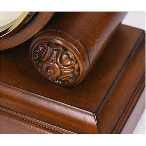 Reloj mesa chimenea sala estar retro mueble TV madera antiguo 7