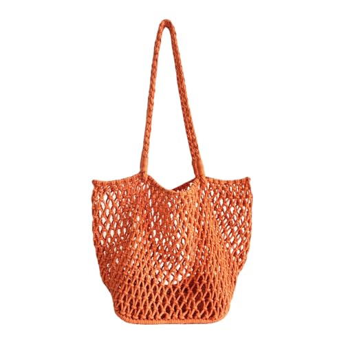 Deevoka Bolsa de praia grande e chique para viagem, férias, compras, meninas, Laranja