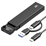 M.2 NVMe SSD Enclosure, Tool-Free Installation, USB 3.2 Gen 2 (10 Gbps) to NVME M-Key/(B+M) Key PCIe NVMe Adapter Support UASP and Trim, for SSDs 2230/2242 /2260/2280