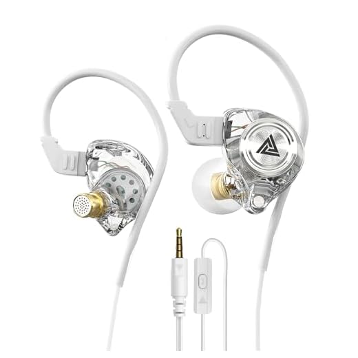 Yeabomy Wired Gaming Earbuds, Ak3file in Ear Monitors, Deep Bass Sound Wired Earbuds, HiFi in Ear Headphones with 1DD 10mm Dynamic Driver, IEM for Music Gaming Video Calling (White)