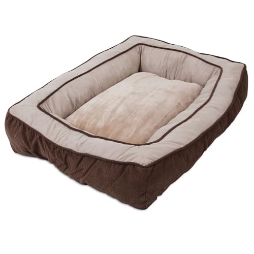 Petmate Precision Pet Chevron Chenille Gusset Low Bumper Floor Pillow, 27 by 36-Inch, Chocolate, 5.00 x 36.00 x 27.00 inches (4267-75812)