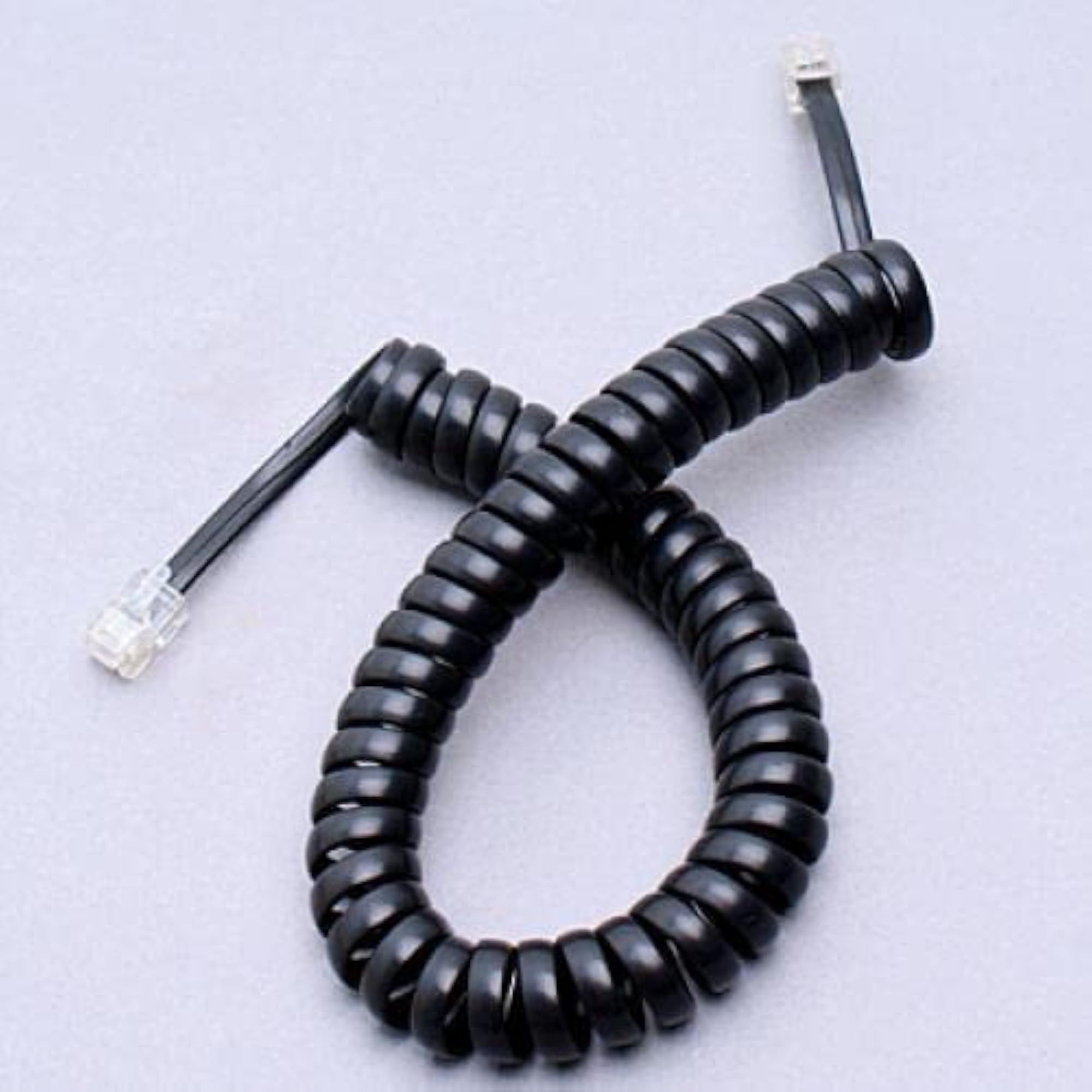 2pcs 6.5ft Black Telephone Handset Extension Cord