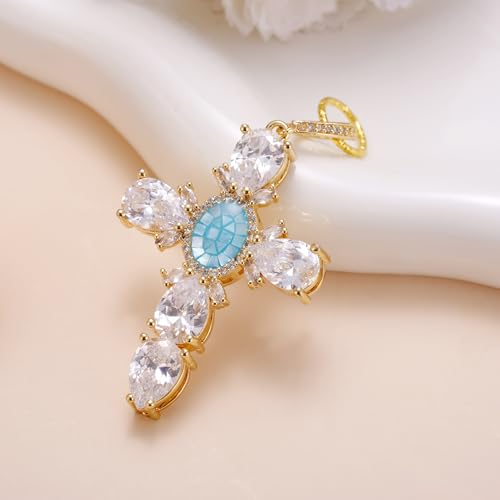 Image of MIXJOY Something Blue Gift for Bride, Wedding Day Bridal Blue Pearl Angel Wings Bouquet Garter Charm for Bride to Be