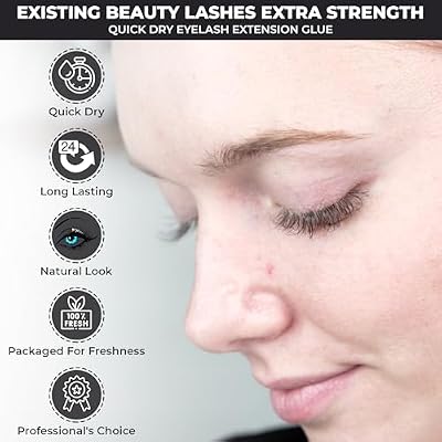 Eyelash Extension Glue Extra Strong Professional Lash Glue for Eyelash Extensions - Drys in 1-2s with 6-7 Week Retention by Existing Beauty Lashes 5ml