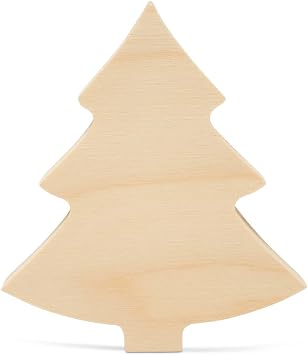 Chunky Christmas Wood Tree Cutout 4-inch, Small Wooden Tree for Crafts, Christmas Table Decor & Tiered Tray, by Woodpeckers