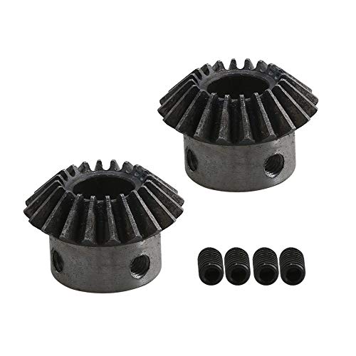 Image of 45 Steel 1.5 Modulus Silver 12mm Hole Diameter Tapered Bevel Gear Wheel 20 Teeth Pack of 2