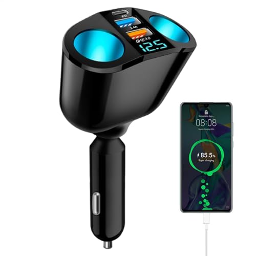Caricabatteria da da da da auto USB Tipo-C Adattatore splitter per da da da auto Caricatore di espansione USB di tipo C Doppia porta USB per display digitale da da da da auto veloce