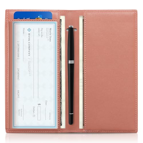 Image of CoBak Checkbook Cover for Women & Men - PU Leather Case with RFID Blocking | Classic Design Check Book Holder for Personal and Business