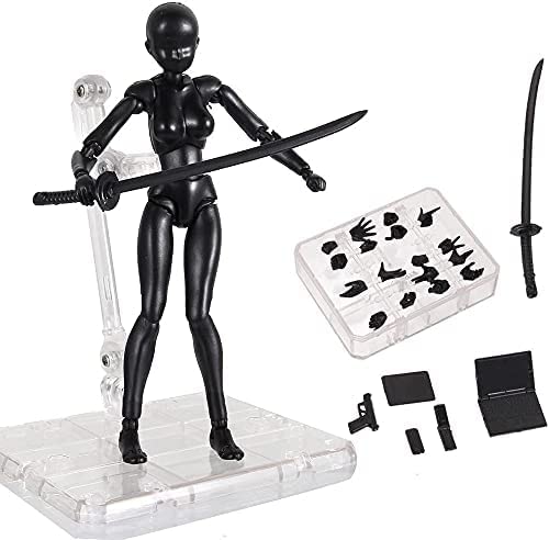 Action Figures Body-Kun Dx & Body-Chan Dx Pvc Model Shf Children Kids Collector Toy Gift, Drawing Mannequin Figure Models For Artists (Black Male+Female) #TOP2