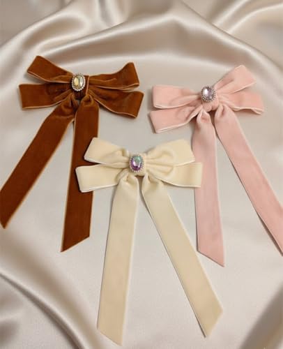 Pinzas de cabello de terciopelo para niñas, 2 piezas miniatura 5