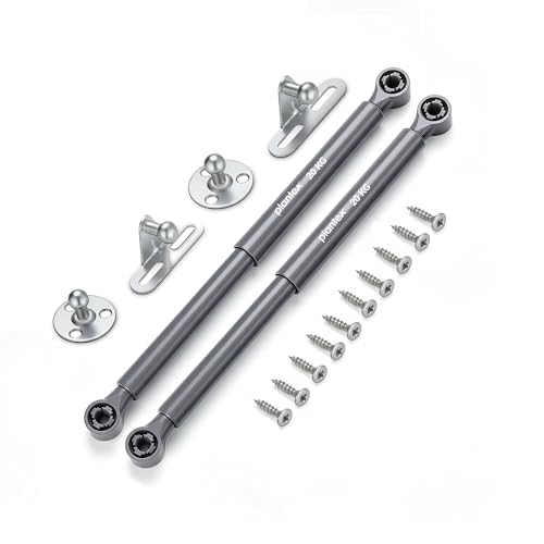 Image of Plantex 10 Inch Hydraulic Gas Spring Stay Strut Pneumatic Lift Support /Cabinet Hinges Support /Capacity 20 KGS (200 N) - Pair of 1 (2 Pcs) (Silver)