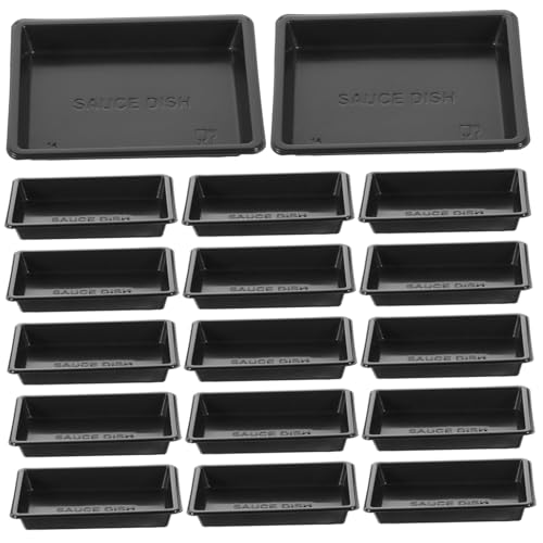 BAZEITFLOW 100個 使い捨て調味料皿 ブラックディップボウル 醤油酢ソース対応 前菜寿司用調味料コンテナ