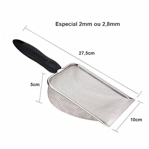 Pá Higiênica Coletora De Areia Para Gatos Cachorro Aço Inox (2.8mm)