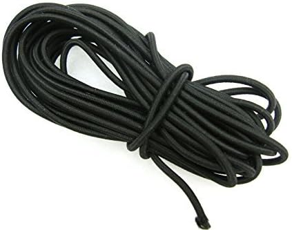 5 mts black elasticated 3mm diameter bungee shock cord - Elastic shockcord rope
