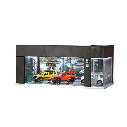 Image of Electric Car Garage Display Case with Voice Control, LED Lighting, Dustproof Design for Diecast Models