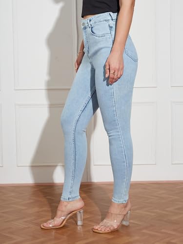 Image of Miss Chase Women's Skinny High Rise Cropped Stretchable Denim Jeans
