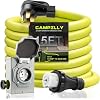 50 Amp Generator Cord 15FT and Power Inlet Box, NEMA 14-50P Male to SS2-50R 125/250V Twist Lock Connector with Pre-Drilled NEMA SS2-50P Generator Inlet Box for Generator to House, ETL Listed