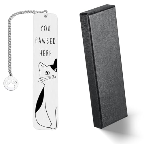 Calkkrer Cats Metal Bookmark for Book Lovers Funny Bookmark, Gift Ideas for Cat Lovers Friends, Personalised Bookmark Gifts