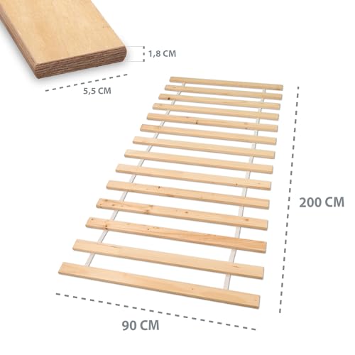 Rollrost Amazinggirl Lattenrost 90x200cm mit 14 Latten für Erwachsene und Kinder