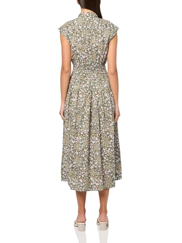 Image of Lucky Brand Women's Smocked Dropped Waist Midi Shirt Dress