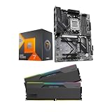 Micro Center 3-in-1 Combo: AMD Ryzen 7 7800X3D Processor with Gigabyte X870 Gaming WIFI6 Motherboard and KLEVV CRAS V RGB DDR5 32GB (2x16GB) 6000MHz CL30 Ram Memory Black