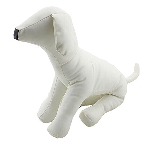 WOWOWMEOW Standing Dog Mannequin Sitting Dog Mannequin (L, White-Sitting)