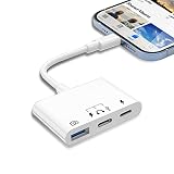 【令和進化モデル】iPhone/iPadに適用 Lighting 変換アダプタ 3in1 USB3.0/Type-C/OTG カメラアダプタ タイプCヘッドセットアダプタ 充電ポート付き 外付けマイク 音楽調節 写真/ビデオ高速転送 双方向 Uディスク/マウス/キーボード対応