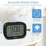 Geevon Small Digital Atomic Alarm Clock for Bedroom, Portable Battery Operated Travel Desk Clock for Heavy Sleepers, with 10s Backlight, Temperature, 3 Inch Display, Black - Image 4