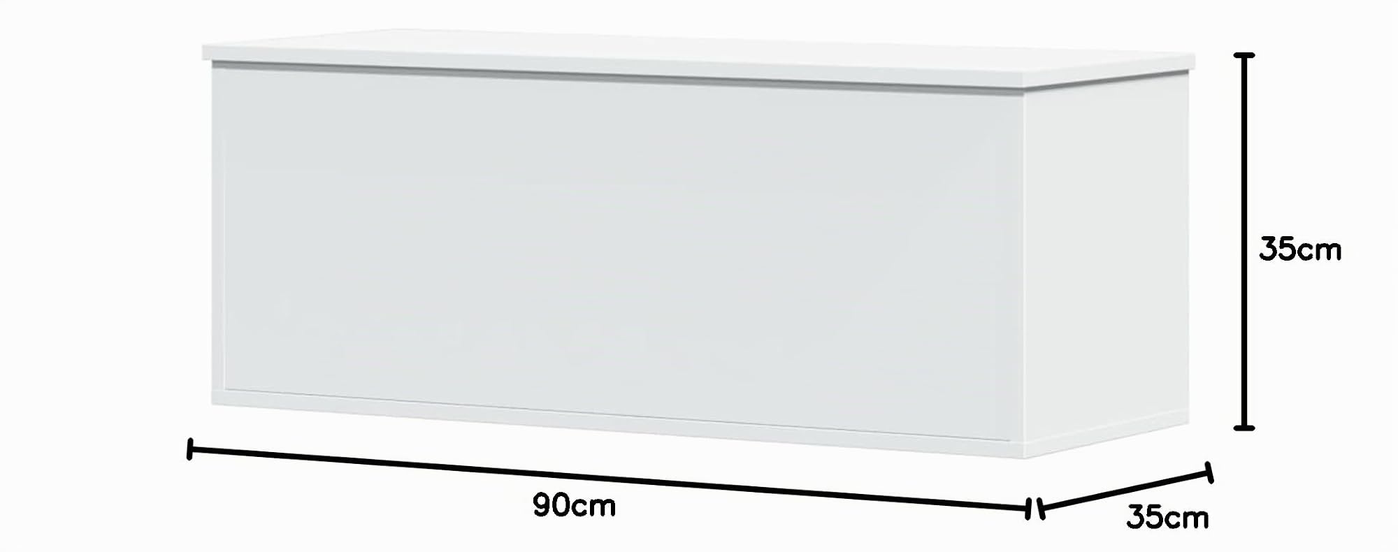 Homgoday Truhe mit Deckel Holztruhe Aufbewahrungstruhe Aufbewahrungsbox Spielzeugkiste Kissentruhe Aufbewahrungskiste für Flur Schlafzimmer Wohnzimmer Weiß 90x35x35 cm Holzwerkstoff