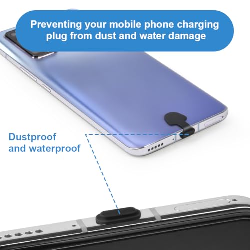 AXFEE USB C Schutzkappe, 4 Stück Typ C Staubstecker mit Entfernbarem Kleber, Schwarz und Transparent Silikon USB C Abdeckung, Staubschutzstecker Phone Schützt Für Typ-C Handy Tablet, Samsung Xiaomi
