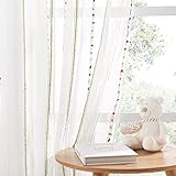 cortinas dormitorio juvenil niña Material: Hechas de 100% poliéster, a diferencia de otros visillos ordinarios, nuestros visillos con aspecto de lino son más gruesos y pesados, así como tienen mejor verticalidad.